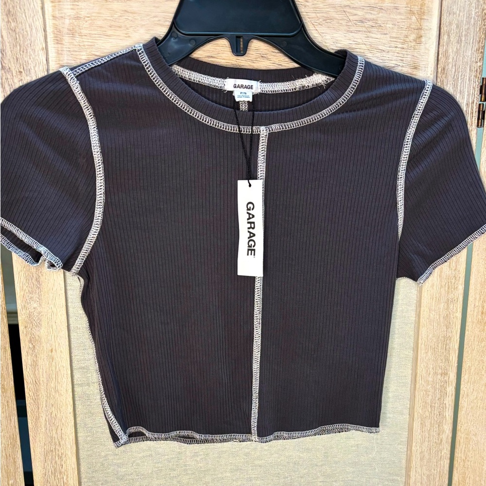 Garage Reverse Stitch Baby Tee NWT